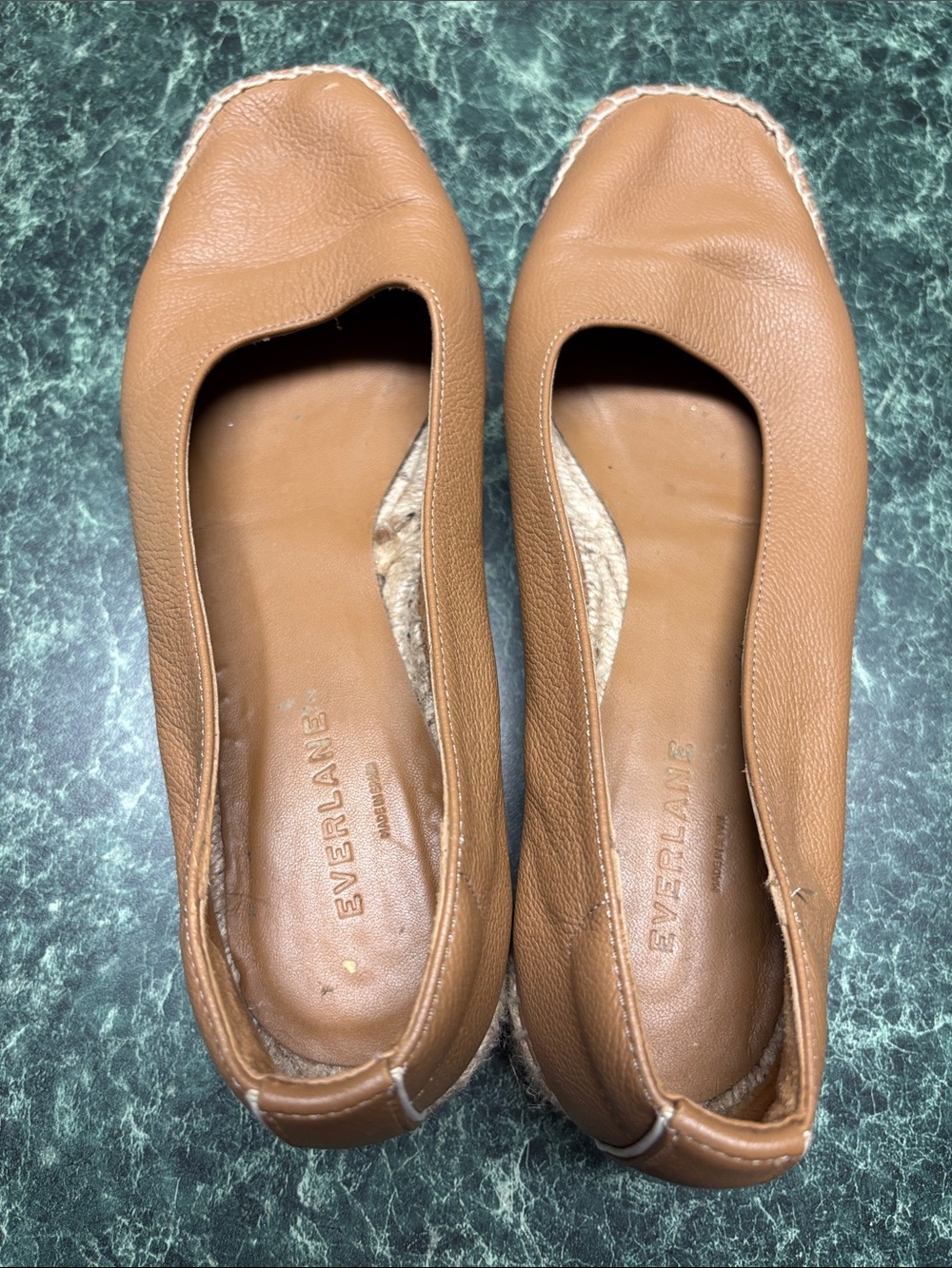 Everlane Cognac Leather Ballet Flats